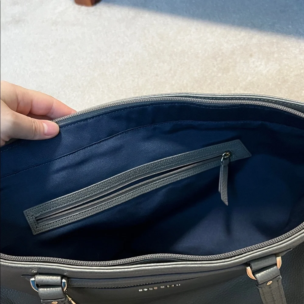 Cole Haan Gray Leather Tote - Picture 10 of 12